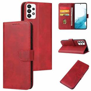 For Samsung Galaxy A53 5G Calf Texture Buckle Flip Leather Phone Case(Red)
