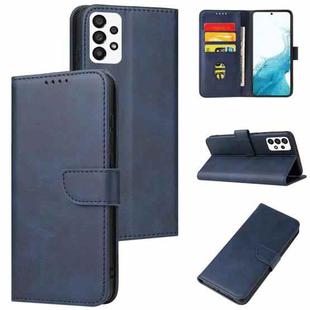 For Samsung Galaxy A73 5G Calf Texture Buckle Flip Leather Phone Case(Blue)