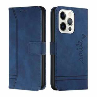 For iPhone 14 Retro Skin Feel Horizontal Flip Leather Phone Case Pro Max(Blue)