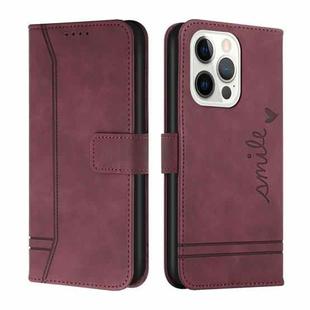 For iPhone 14 Retro Skin Feel Horizontal Flip Leather Phone Case Pro(Wine Red)