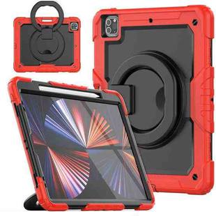 For iPad Pro 12.9 2021 Bracelet Holder Silicone + PC Tablet Case(Red)