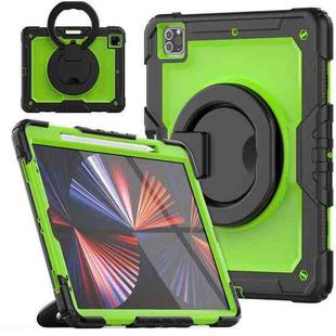For iPad Pro 12.9 2021 Bracelet Holder Silicone + PC Tablet Case(Yellow Green)