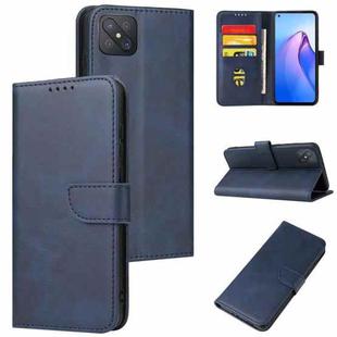 For OPPO A92s Calf Texture Buckle Flip Leather Phone Case(Blue)