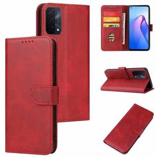 For OPPO A93 5G Calf Texture Buckle Flip Leather Phone Case(Red)