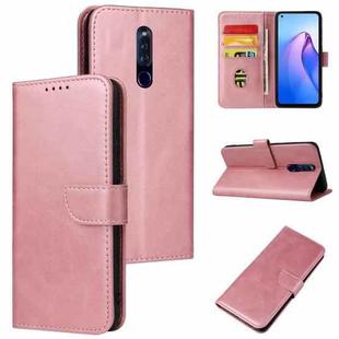 For OPPO F11 Pro Calf Texture Buckle Flip Leather Phone Case(Rose Gold)
