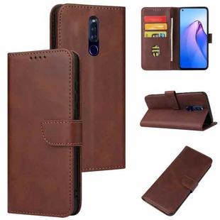 For OPPO F11 Pro Calf Texture Buckle Flip Leather Phone Case(Brown)