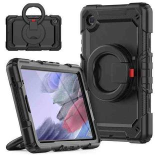 For Samsung Galaxy Tab A7 Lite Bracelet Holder Silicone + PC Tablet Case(Black)