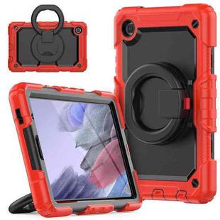 For Samsung Galaxy Tab A7 Lite Bracelet Holder Silicone + PC Tablet Case(Red)