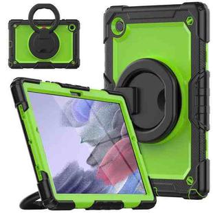 For Samsung Galaxy Tab A7 Lite Bracelet Holder Silicone + PC Tablet Case(Yellow Green)