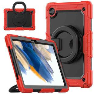 For Samsung Galaxy Galaxy Tab A8 Bracelet Holder Silicone + PC Tablet Case(Red)