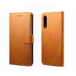 For Huawei P20 Pro GUSSIM Business Style Horizontal Flip Leather Case with Holder & Card Slots & Wallet(Khaki)