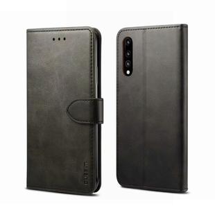For Huawei P20 GUSSIM Business Style Horizontal Flip Leather Case with Holder & Card Slots & Wallet(Black)