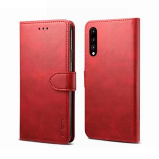 For Huawei P20 GUSSIM Business Style Horizontal Flip Leather Case with Holder & Card Slots & Wallet(Red)