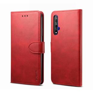 For Huawei Honor 20 GUSSIM Business Style Horizontal Flip Leather Case with Holder & Card Slots & Wallet(Red)