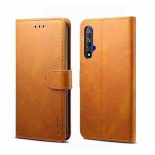For Huawei Honor 20 GUSSIM Business Style Horizontal Flip Leather Case with Holder & Card Slots & Wallet(Khaki)