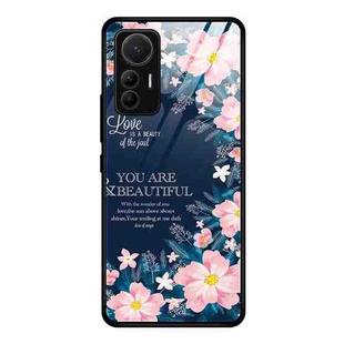 For Xiaomi 12 Lite Colorful Painted Glass Phone Case(Flower)