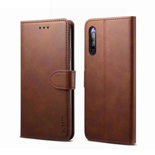 For Sony Xperia 5 GUSSIM Business Style Horizontal Flip Leather Case with Holder & Card Slots & Wallet(Brown)