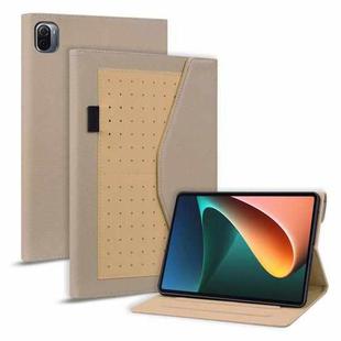 For Xiaomi Pad 5 Business Storage Leather Tablet Case(Khaki)
