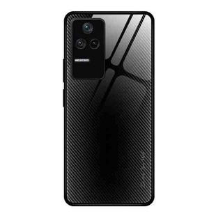 For Xiaomi Redmi K40S Texture Gradient Glass Protective Case(Black)