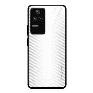 For Xiaomi Redmi K40S Texture Gradient Glass Protective Case(White)