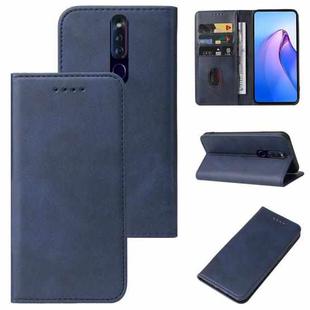 For OPPO F11 Pro Calf Texture Magnetic Flip Leather Phone Case(Blue)