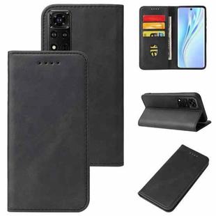 For Honor V40 5G Calf Texture Magnetic Flip Leather Phone Case(Black)