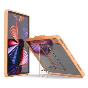 Mutural Transparent Holder Tablet Case For iPad 10.2 2021 / 2020 / 2019 / 10.5(Orange)
