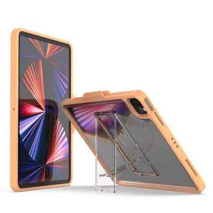 For iPad Pro 11 2022 / 2021 / 2020 / 2018 Mutural Transparent Holder Tablet Case(Orange)