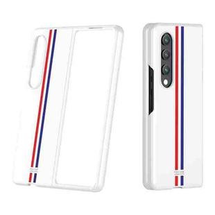 For Samsung Galaxy Z Fold4 Skin Feel Painted Frosted Phone Case(White Color Bar)