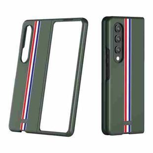 For Samsung Galaxy Z Fold4 Skin Feel Painted Frosted Phone Case(Green Color Bar)