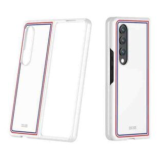 For Samsung Galaxy Z Fold4 Skin Feel Painted Frosted Phone Case(Checkered White)