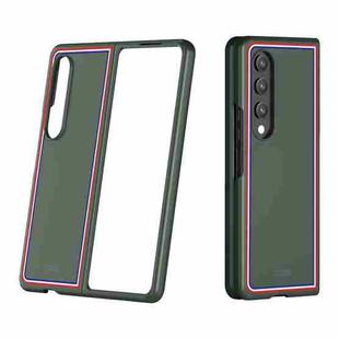 For Samsung Galaxy Z Fold4 Skin Feel Painted Frosted Phone Case(Checkered Green)