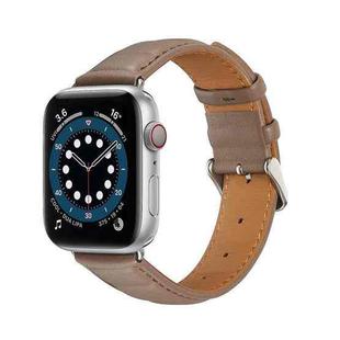 Genuine Leather Watch Band For Apple Watch Ultra 49mm / Series 8&7 45mm / SE 2&6&SE&5&4 44mm / 3&2&1 42mm(Grey)