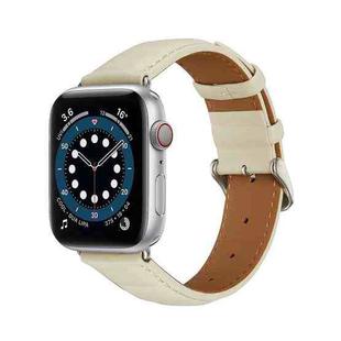 Genuine Leather Watch Band For Apple Watch Ultra 49mm / Series 8&7 45mm / SE 2&6&SE&5&4 44mm / 3&2&1 42mm(Beige)