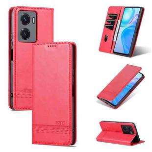 For vivo Y77 5G AZNS Magnetic Calf Texture Leather Phone Case(Red)