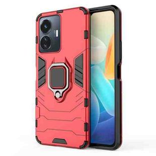 For vivo Y77 5G Global PC + TPU Shockproof Protective Phone Case with Magnetic Ring Holder(Red)