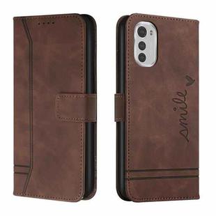 For Motorola Moto E32 Retro Skin Feel Horizontal Flip Leather Phone Case(Coffee)