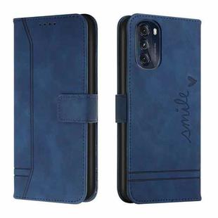 For Motorola Moto G 2022 Retro Skin Feel Horizontal Flip Leather Phone Case(Blue)