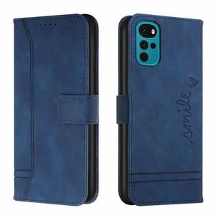 For Motorola Moto G22 Retro Skin Feel Horizontal Flip Leather Phone Case(Blue)