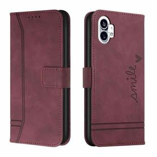 For Nothing Phone 1 Retro Skin Feel Horizontal Flip Leather Phone Case(Wine Red)