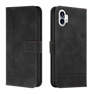For Nothing Phone 1 Retro Skin Feel Horizontal Flip Leather Phone Case(Black)