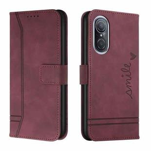 For Huawei nova 9 SE Retro Skin Feel Horizontal Flip Leather Phone Case(Wine Red)