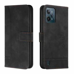 For Realme C31 Retro Skin Feel Horizontal Flip Leather Phone Case(Black)