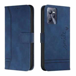 For Realme C35 Retro Skin Feel Horizontal Flip Leather Phone Case(Blue)