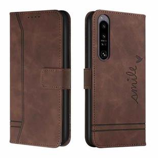 For Sony Xperia 1 IV Retro Skin Feel Horizontal Flip Leather Phone Case(Coffee)