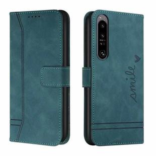 For Sony Xperia 1 IV Retro Skin Feel Horizontal Flip Leather Phone Case(Army Green)