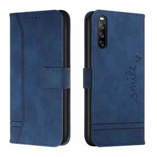 For Sony Xperia 10 IV Retro Skin Feel Horizontal Flip Leather Phone Case(Blue)