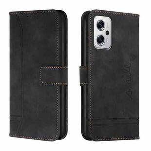 For Xiaomi Redmi Note 11T Pro Retro Skin Feel Horizontal Flip Leather Phone Case(Black)