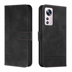 For Xiaomi 12 Retro Skin Feel Horizontal Flip Leather Phone Case(Black)