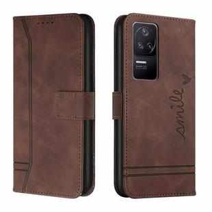 For Xiaomi Poco F4 Retro Skin Feel Horizontal Flip Leather Phone Case(Coffee)